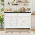 thumbnail image 6 of Homfa 55.1'' W Kitchen Buffet Storage Cabinet with Adjustable Shelves, 4-Doors 2-Drawers Sideboard Storage Cabinet, White/Black, 6 of 8