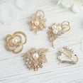 thumbnail image 2 of Efavormart 5 Pcs Assorted Gold Plated Pearl and Rhinestone Crystal Rhinestone Brooches Floral Sash Pin Brooch Bouquet Decor, 2 of 11