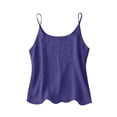 thumbnail image 5 of Nestiefly Cotton Linen Tank Tops for Women 2026 Summer Sleeveless Spaghetti Strap Tees Casual Loose Soild Color Tunic Shirts Dark Purple M, 5 of 7