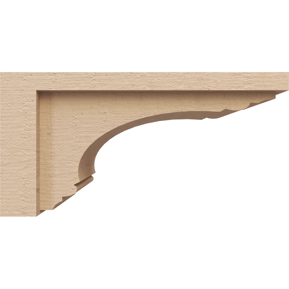 6"W x 12"D x 6"H Wide Warren Rough Cedar Woodgrain TimberThane Corbel, Primed Tan