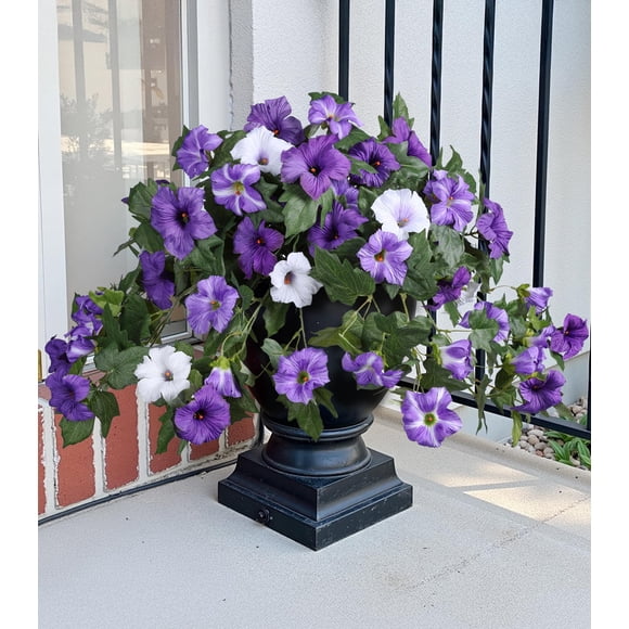 Flores artificiales HyeFlora Spring Faux Morning Glory, 2 unidades