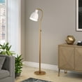 thumbnail image 6 of Evelyn&Zoe Vincent Adjustable/Arc Floor Lamp with Metal Shade, Brass/Matte White/Matte White, 6 of 12
