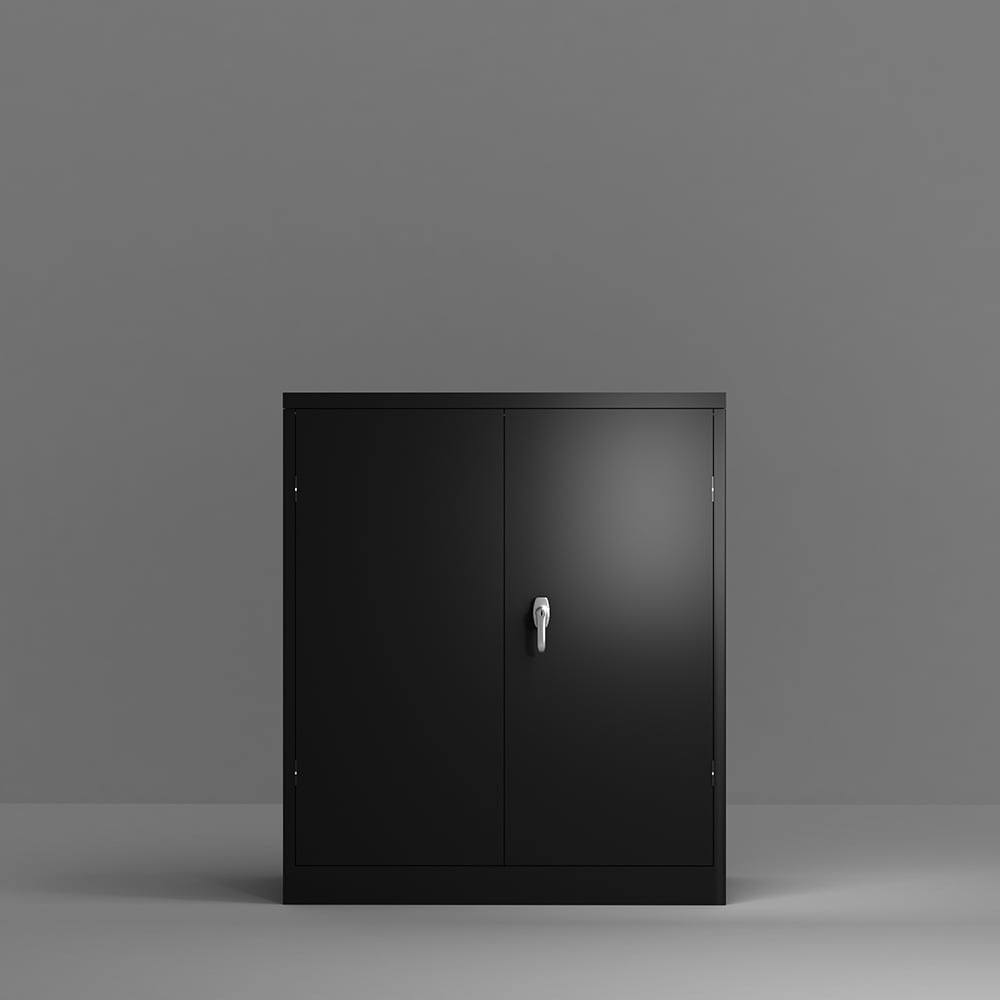 Kepooman 3 Shelf Steel Storage Cabinet, Metal Storage Cabinet with 2 Adjustable Shelves and Lockable Doors for Office or Home, Black Kepooman 3 Shelf Steel Storage Cabinet, Metal Storage Cabinet with 2 Adjustable Shelves and Lockable Doors for Office or Home, Black