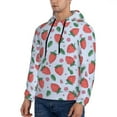 thumbnail image 2 of KLL Strawberries Print Mens Hoodie Long Sleeve Casual Pullover Hooded Sweatshirt Fashion Drawstring Hoodies with Pocket-3X-Large, 2 of 6