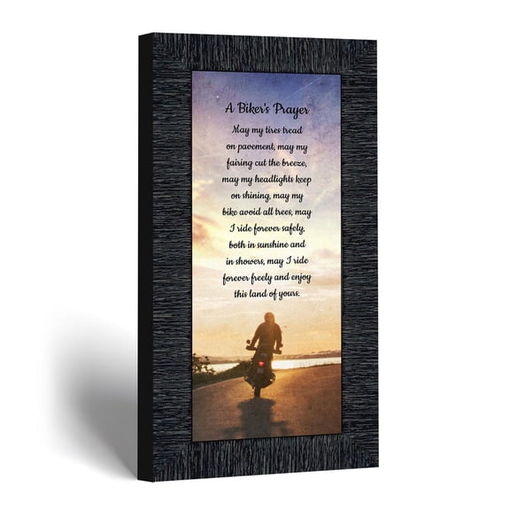 A Biker's Prayer, Gift for Motorcycle Riders, Inspirational Bike Picture Frame, 4x10, 7437