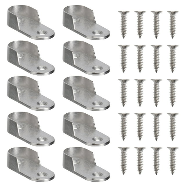 MasteelfCA 20pcs Closet Rod Bracket Wardrobe Pipe Support Wall Mount Curtain Rod Socket