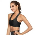 thumbnail image 5 of HonestMatter Sports Bra with Phone Pocket High Impact Running Yoga Workout Bra Padded Wireless Polyester Black Size L Back Pocket Design for Women, 5 of 6