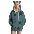thumbnail image 2 of Cute Hoodies for Women Teen Girls Graphic Pullover Oversize Sweatshirt with Cat Ear Hood Pocket Trendy Hooded Tops (XL, Navy), 2 of 5