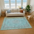 thumbnail image 7 of Addison Rugs Mayfield Premium Machine Washable Traditional Global Aqua Rectangle Rug, 8' X 10' Machine Washable Traditional Global Aqua Oversized Sherpa Throw Blanket, 7 of 7