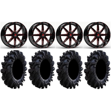 Fuel Maverick Red 18 Wheels 36 Intimidator Tires Kawasaki Mule Pro FXT