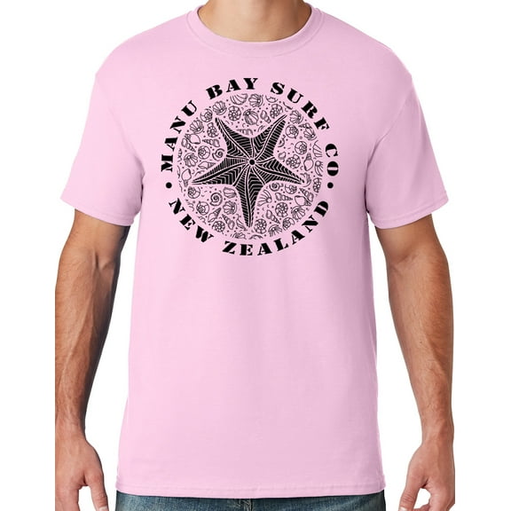 Mens Manu Bay Surf Company BLACK STARFISH T-shirt, 2XL Classic Pink