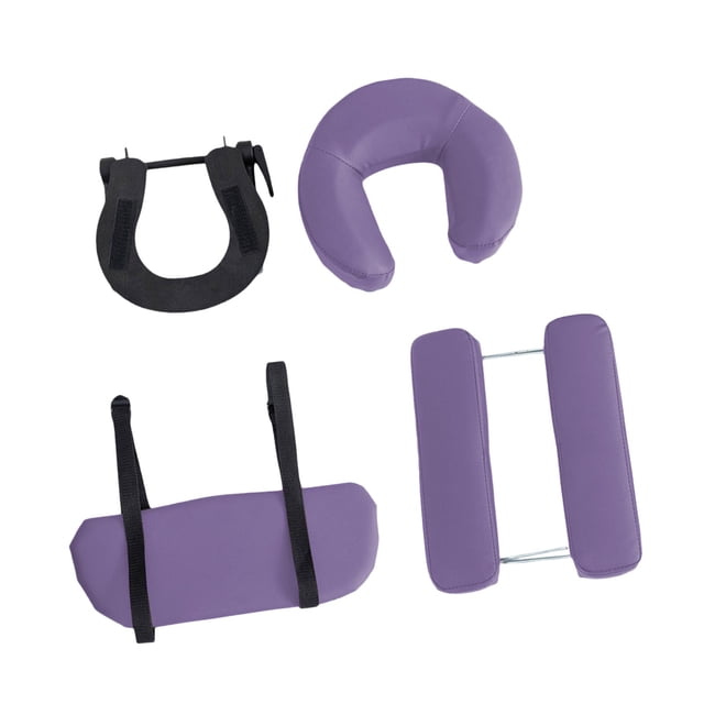 Cuna facial con almohada para mesa de masaje, juego completo universal de piel sintética suave. violeta