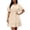 *Beige, variant on VBVC Women's Plus Polka Dot Ruffle Sleeve Mini Dress , Ladies' Crew Neck Elastic Waist A Line Dress , Summer Casual Flowy Ruffle Hem Dress For Women,Beige,L-5XL