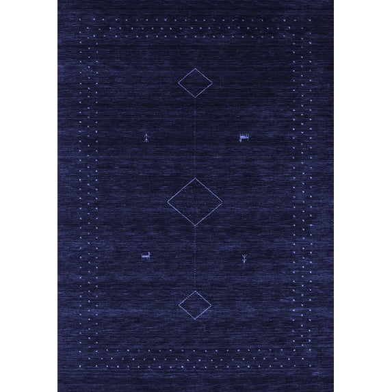 Ahgly Company Machine Washable Indoor Rectangle Abstract Blue Contemporary Area Rugs, 8' x 12'