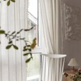 thumbnail image 4 of CUITING Boho Curtains Embroidery Striped Linen Curtains 84 inches Long 2 Panels for Bedroom Sage Green Farmhouse Bohemian Light Filtering Window Panels for Living Room( 52” W x 84” L Sage, 4 of 7