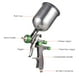 thumbnail image 2 of PISTOLA DE PULVERIZACIÓN de aire de alimentación por gravedad LVLP, Mini Kit de pistola de pulveriz Tomshoo  Pulverizador de pintura, 2 of 7