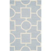 SAFAVIEH Cambridge Joyce Geometric Shapes Wool Area Rug, Light Blue/Ivory, 2'6" x 4'
