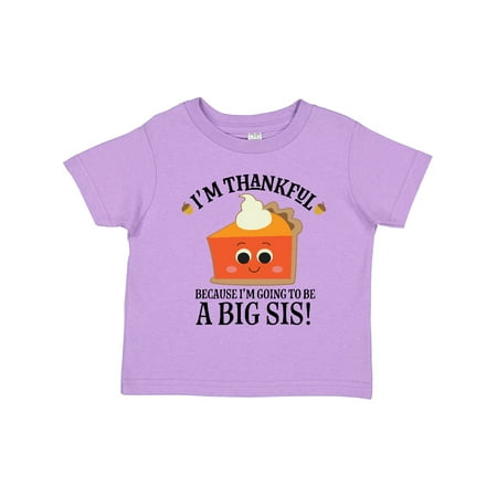 

Inktastic Thanksgiving Big Sis Announcement Gift Toddler Toddler Girl T-Shirt