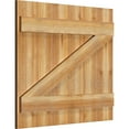 thumbnail image 2 of 32 1/4"W X 28"H Timbercraft Six 5 3/8" Boards Joined Board-N-Batten Shutters W/Z-Bar, Rough Sawn Western Red Cedar (Per Pair), 2 of 13