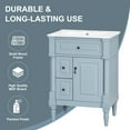 thumbnail image 5 of DTTRA 24" Modern Freestanding Bathroom Vanity with Ceramic Sink, Flip Drawer & Adjustable Shelf, Blue, 5 of 7