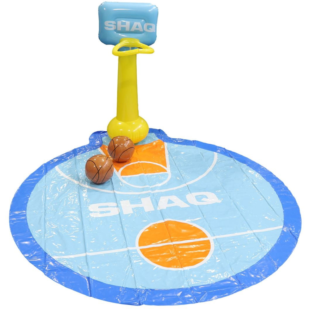 SHAQ Basketball Sprinkler Fun Mat for Kids Outdoor Water Play Pool Splash Game Perfect for Summer Cooling Fun Interactive Water Sports Durable Easy Setup Safe for Children Ages 3 and Up