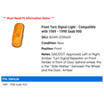 thumbnail image 2 of Front Turn Signal Light - Compatible with 1989 - 1998 Saab 900 1990 1991 1992 1993 1994 1995 1996 1997, 2 of 2