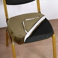 thumbnail image 3 of BalsaCircle Olive Green Solid Velvet Stretchable Chair Seat Cushion Cover Slipcovers, 3 of 8