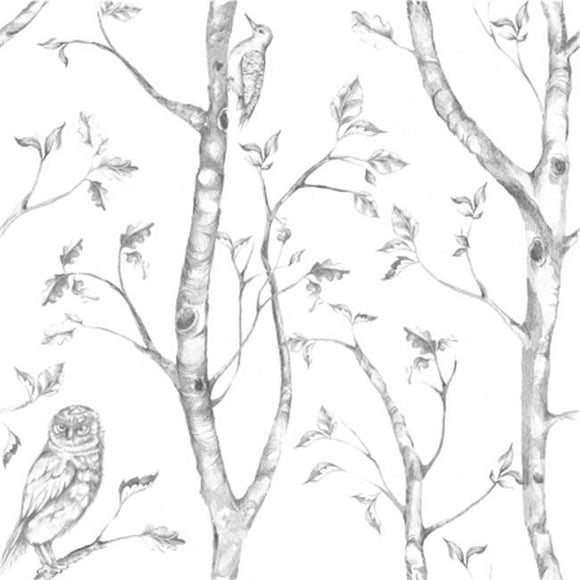 Woods Peel and Stick Wallpaper, Grey