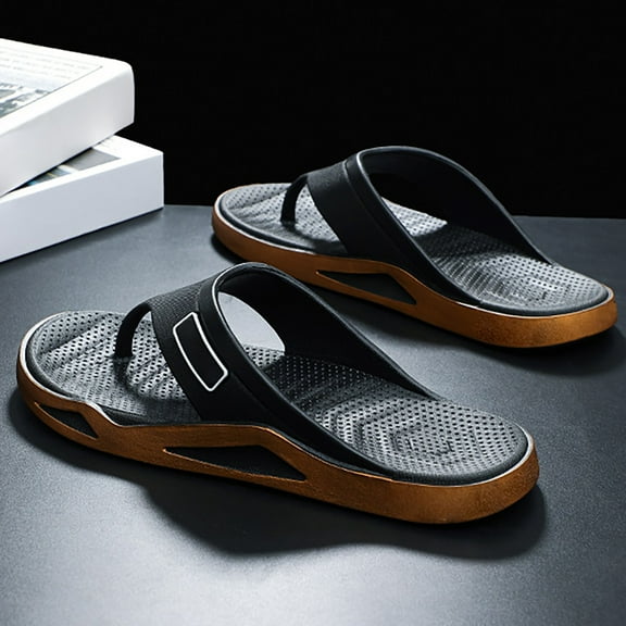 CPNG Men's Slippers Clip Toe Anti Slip Soft Sole Flip Flops Comfortable Outdoor Yoga Foam Wide Fit Summer Beach Causal Slip on Comfort Arch Support Flip Flops