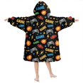 thumbnail image 2 of Game Controller Black Pattern Lamb Fleece Blanket Hoodies for Teens ,Teens Oversize Sherpa Wearable Hooded Blanket Sweatshirt with Super Pockets, 2 of 6