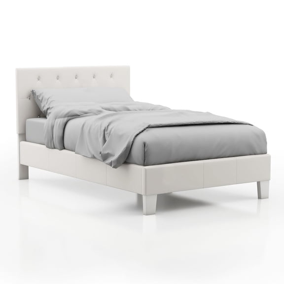 Furniture of America Kylen Faux Leather Platform Bed