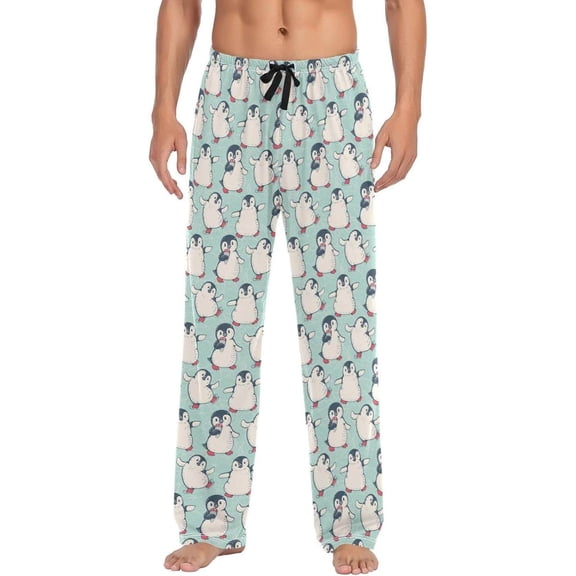 GZHJMY Penguin Pajama Pants for Men, Lounge Pants Lightweight Men Pajama Bottoms with Drawstring Pockets, Christmas New Year Birthday Gifts, Medium