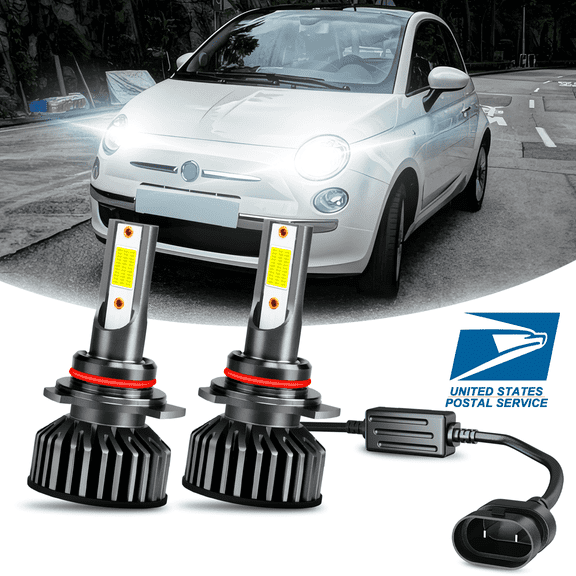 For FIAT 500 2012 - 2019 9012 LED Headlight Kit car High Low beam Bulbs HIR2 6000K
