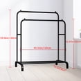 thumbnail image 7 of Clothes Rack, Double Rods Garment Rack with Storage Shelf, Clothing Rack for Hanging Clothes, Multi-functional Bedroom Clothes Rack, Black, 7 of 7