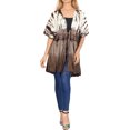 thumbnail image 4 of HAPPY BAY Women's Viscose Summer Beach Front Open Cover ups Beachwear Duster Kimono Cardigan L-XL Brown, Tie Dye, 4 of 6