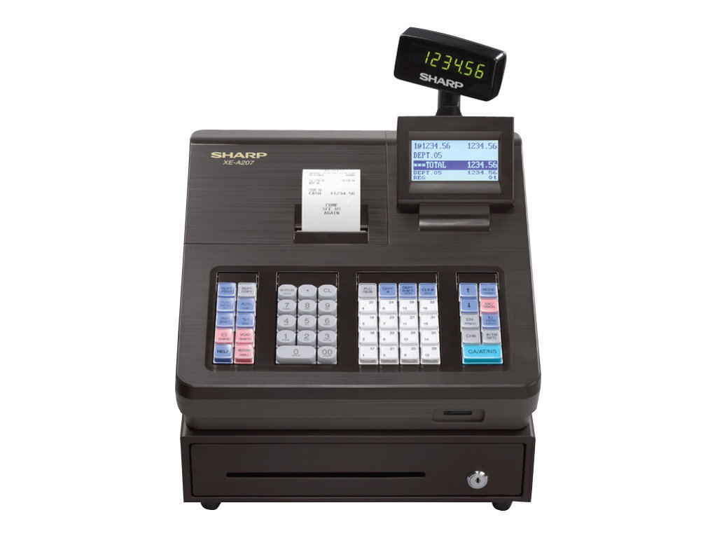 Sharp Xe Series Electronic Cash Register, Thermal Printer, 2, 500 Look-Ups, 25 Clerks, Lcd Display, 17.6 Lbs, 1 Each/Box - image 2 of 2