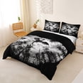 thumbnail image 2 of Metsweet Black Dragon Duvet Cover Queen, Jungle Animal Queen Bedding, Black White Gray,Black Reversible,3-Piece,1 Duvet Cover and 2 Pillowcases, 2 of 5