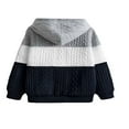 thumbnail image 2 of Jacquard Contrast Color Hooded Long Sleeve Tops for Men, 2 of 5