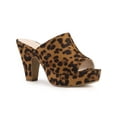 thumbnail image 1 of BLISSFUL STEP Women's Shoes Chunky Platform Open Toe Slides Block Heel Sandals Leopard 10, 1 of 8