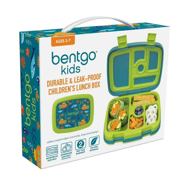 Bentgo Kids Leak-Proof, 5-Compartment Bento-Style Kids Lunch Box - Ideal Portion Sizes for Ages 3 to 7, BPA-Free, Dishwasher Safe, Food-Safe