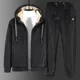 thumbnail image 3 of Conjuntos de chándal de cachemira para hombre, sudadera gruesa con capucha de polar, conjuntos de chándal casuales de marca, conjuntos de chaqueta + pantalón para hombre, sudadera de invierno de piel, 3 of 5