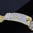 thumbnail image 3 of Mens Zodiac Sign Astrology Horoscope Virgo Maiden 14K Gold Finish Simulated Diamond Bracelet 8.5'', 3 of 6