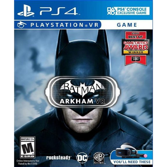 Restored Batman: Arkham VR by Warner Bros. for PlayStation 4, Action, Adventure, Super-Hero, Physical Action & Adventure Game