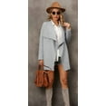 thumbnail image 3 of CoCopeaunts Women's Open Front Cardigan Sweater Elegant Lable Collar Long Sleeve Knit Lightweight Outwear Coat with Pockets, 3 of 5