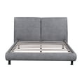 thumbnail image 4 of Queen Size Upholstered Platform Bed, Gray Polyester Fabric, Double Headrests - 88"x71" Bedroom Furniture for Comfort & Style, 4 of 13