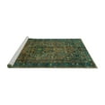 thumbnail image 2 of Ahgly Company Machine Washable Indoor Round Persian Turquoise Blue Traditional Area Rugs, 4' Round, 2 of 4