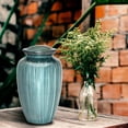 thumbnail image 4 of FOREVER URNS - CHERISH THE MEMORIES Adult Cremation Urn for Ashes- Paint Brush Urn (Turquoise & White), 4 of 5