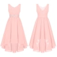 thumbnail image 5 of CHICTRY Girls Sleeveless High-Low Hem Dress Special Occasion Chiffon Flower Girl Bridesmaid Dress, 5 of 6