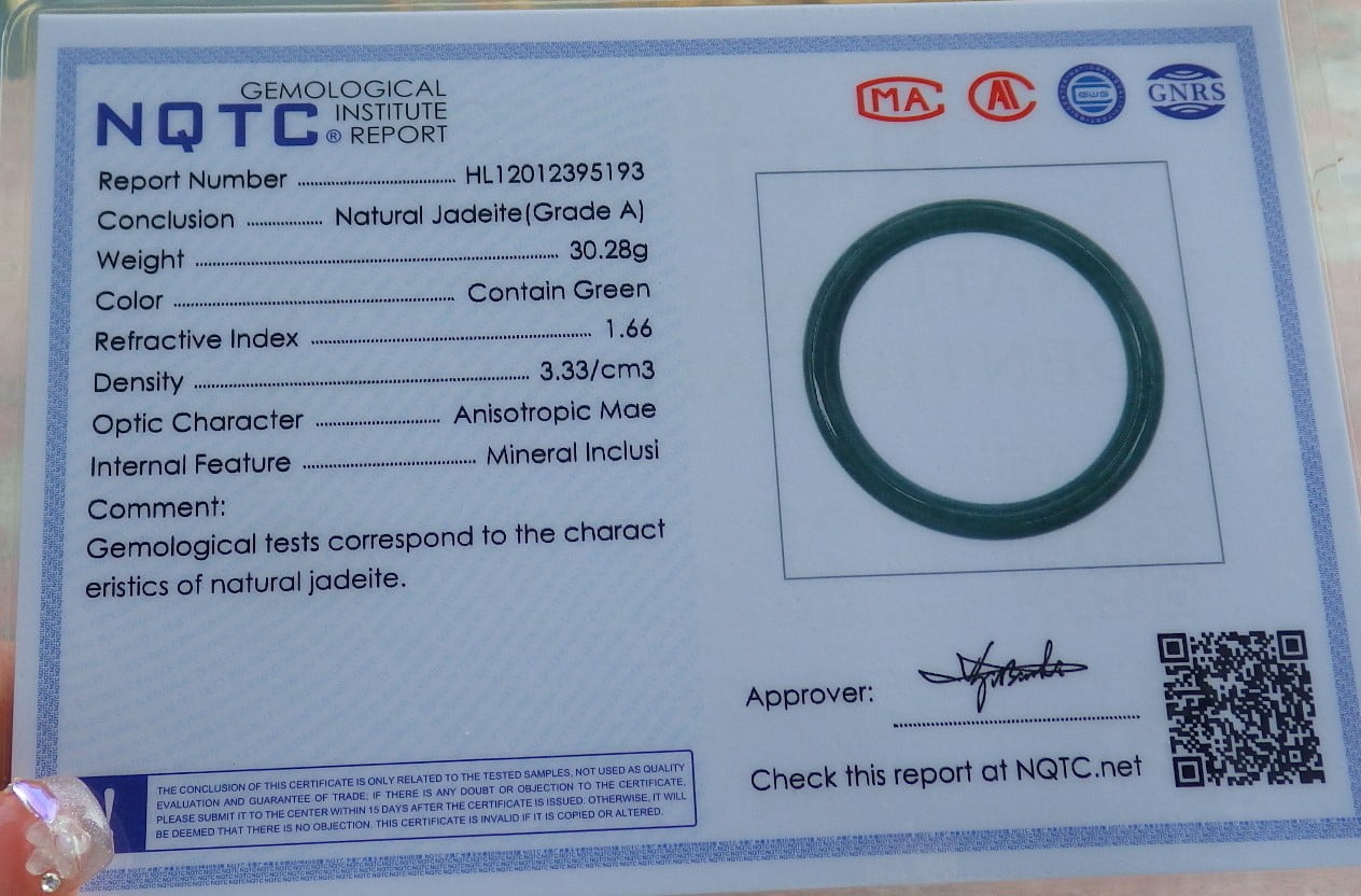 Icy Green Natural A JADE Jadeite Circle Bangle Bracelet 58 mm 682151 TN