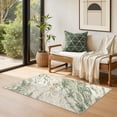 thumbnail image 3 of MICGEEK 3x5 Washable Area Rugs for Entryway, Modern Abstract Non Slip Carpet, Low Pile Indoor Rug for Bedroom Home Decor Carpets, Green/Brown, 3 of 9